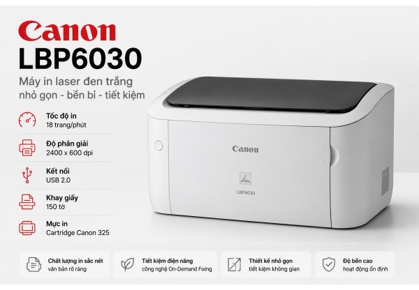 MÁY IN LASER ĐEN TRẮNG CANON 6030